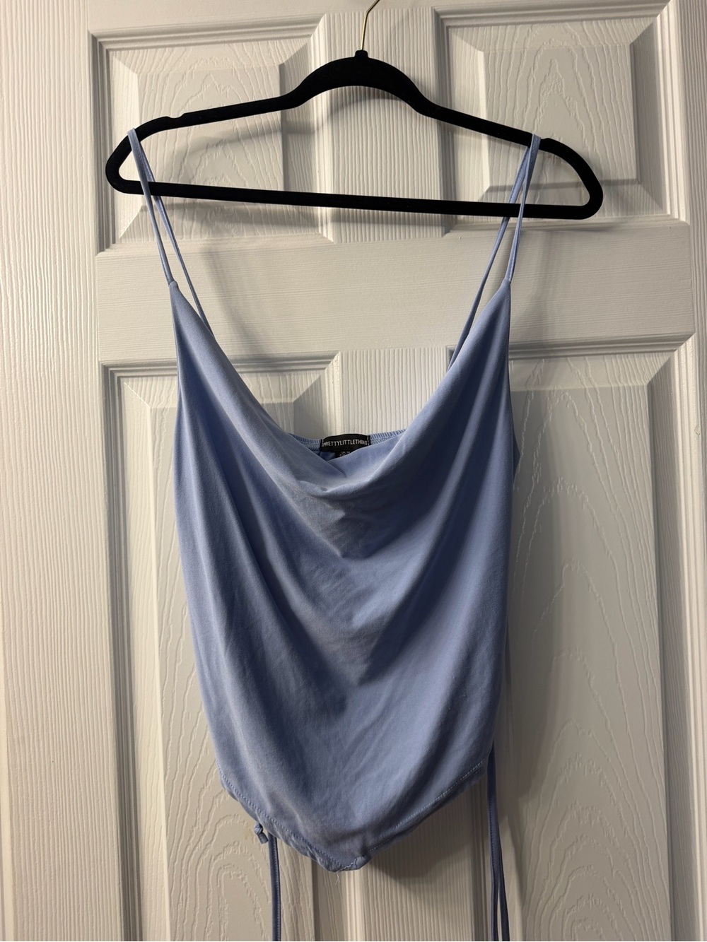 PrettyLittleThing Sky Blue Cowl Neck Spaghetti Strap Camisole
